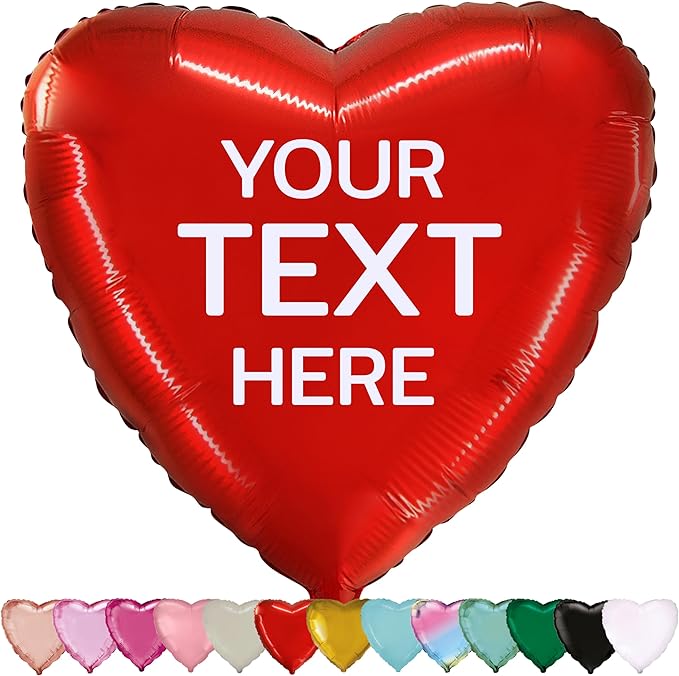Сustom Balloons Name Personalized foil Balloon Heart 19 inch Satin and Glossy by AlmateShop