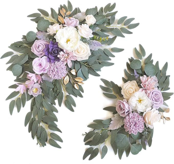 Faux Flower Swag Set of 2 for Wedding Welcome Signs Floral Swag Wedding by Piklado