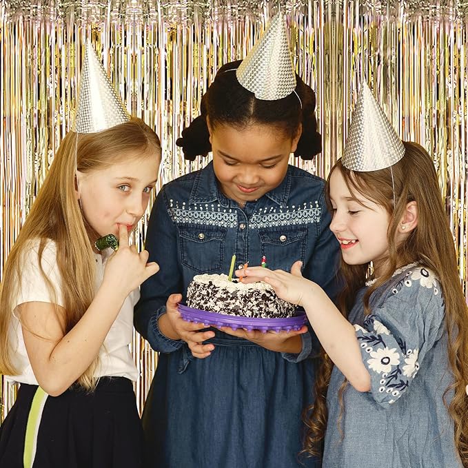 10 Pack Champagne Gold Backdrop Curtain 3.2ft x 8.2ft Metallic Tinsel Foil - Image 6