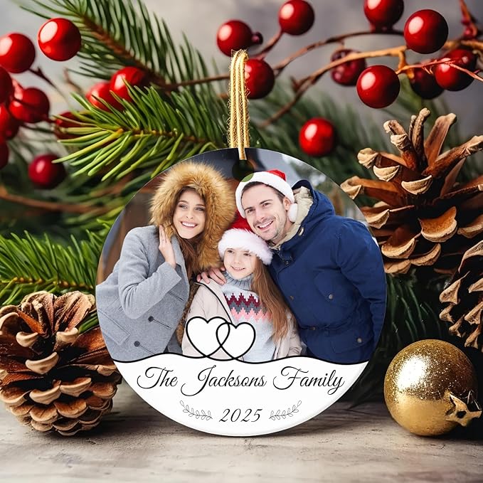 Personalized Family Ornaments for Christmas, Custom Ceramic Christmas Ornaments - Image 4
