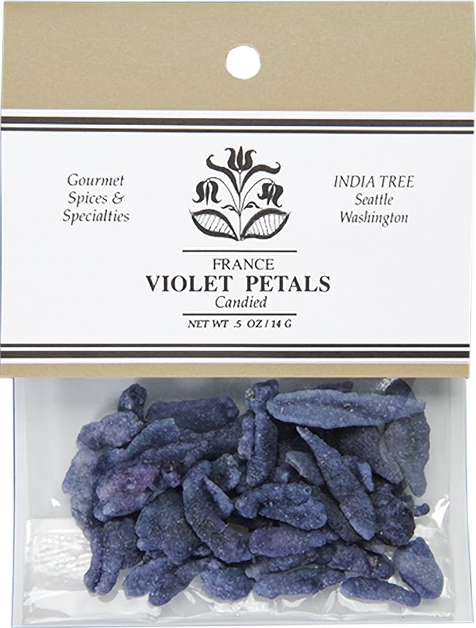 India Tree Candied Violet Petals, 0.5 Ounce by IndiaTree