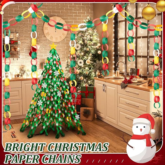 Lincia 600 Sheet Halloween Paper Chain Garland, Construction DIY Crafts Chain - Image 2