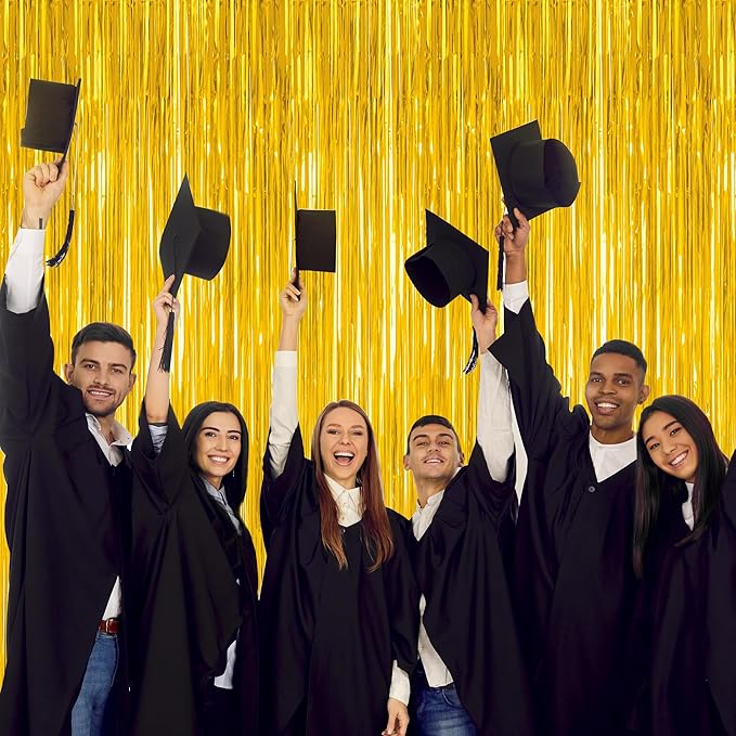 12 Pack 2025 Graduation Decorations, 3.28 FT x 7.05 FT Gold Backdrop Curtains - Image 6