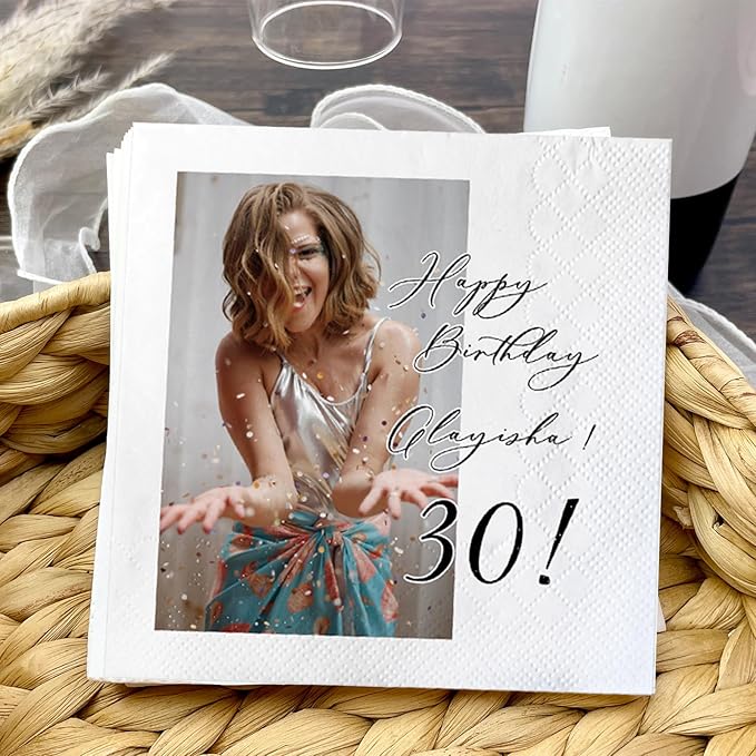 Personalized Custom Napkins: 50 Personalized Printed Napkins, 3 Ply, Custom - Image 3