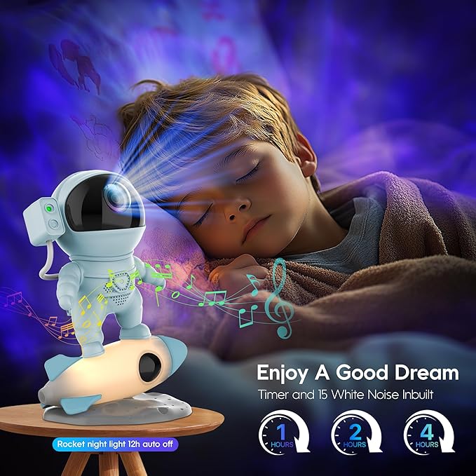 Astronaut Galaxy Projector, Star Projector Rocket Night Light - Image 3