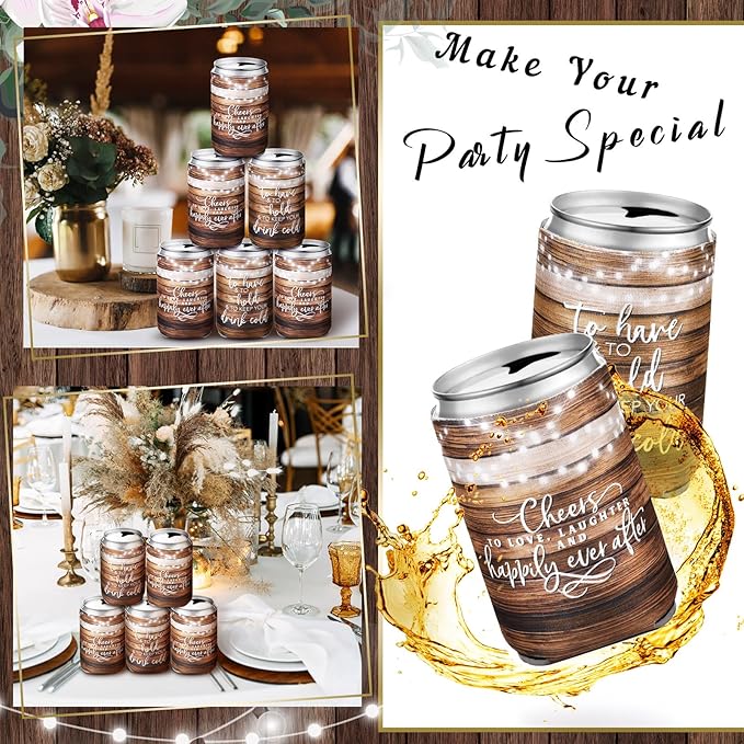 50 Pieces Wedding Can Cooler Bulk Engagement Party Favors - Image 4