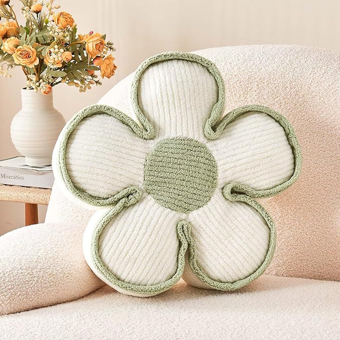 Flower Pillow - Soft Shaped Floor Cushion, Decorative Throw Pillow, Cute by Kcvvcr