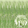 4 Pack Light Green Wave Foil Fringe Curtain Backdrop, 3.28Ft x 8.2Ft Metallic by Ferwzsr