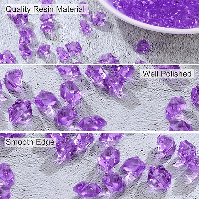 uxcell 1000pcs Fake Ice Rocks, Dazzling Clear Resin Crushed Ice Sparkling Fake - Image 3