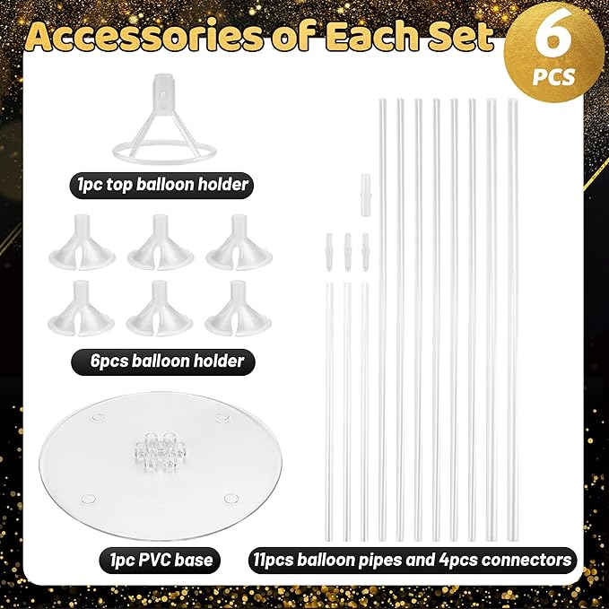 JOYYPOP 6 Sets Balloon Stand Kit, Balloon Sticks - Image 2