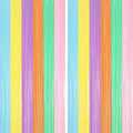 2 Pack Pastel Rainbow Foil Fringe Backdrop Curtains, Tinsel Streamers Party by Voircoloria