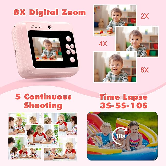 Kids Camera Instant Photo Printing, HD Digital Video dual Cameras - Image 5