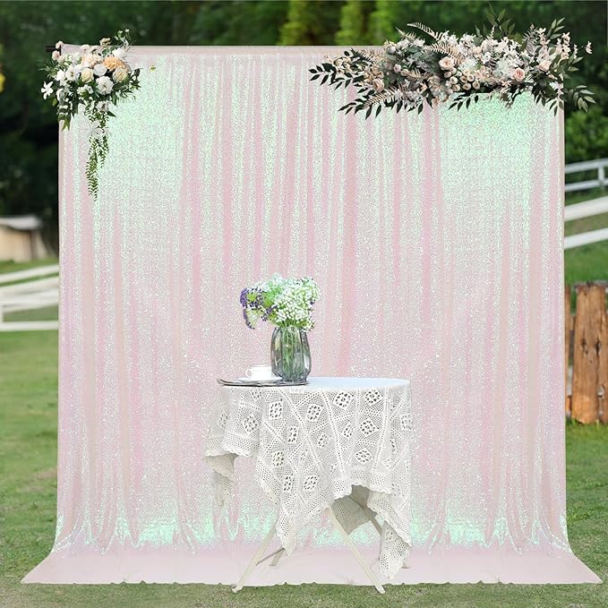 PartyDelight Iridescent 8FTx8FT Sequin Backdrop Photography Curtain Special - Image 5