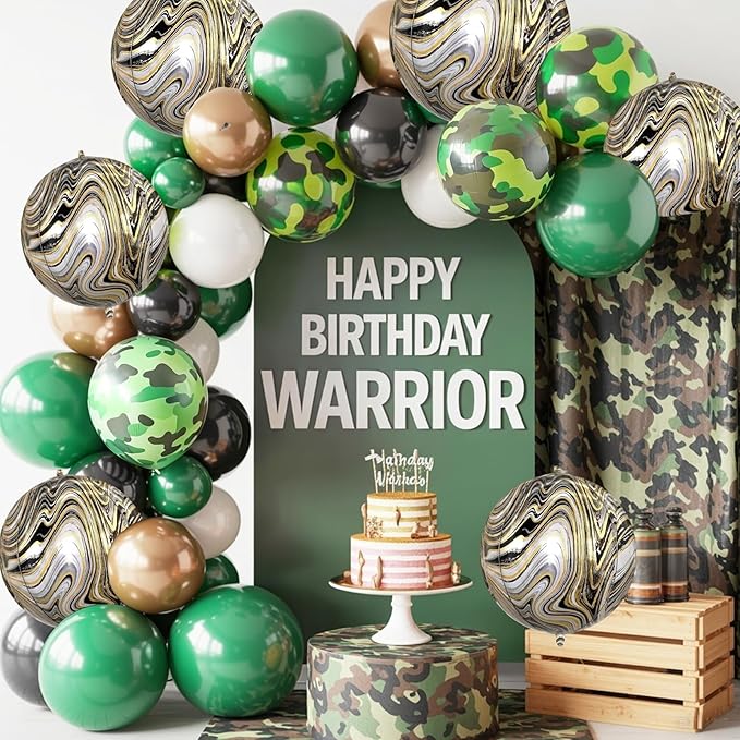 6 Pcs Black Gold and White Balloons, Saxuxu Black and Gold Balloons, 22 Inch - Image 3