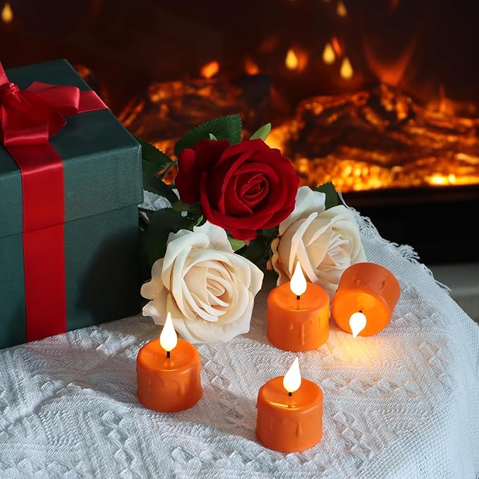 FREEPOWER Orange Halloween Candles, Rechargeable Flameless Candles - Image 7