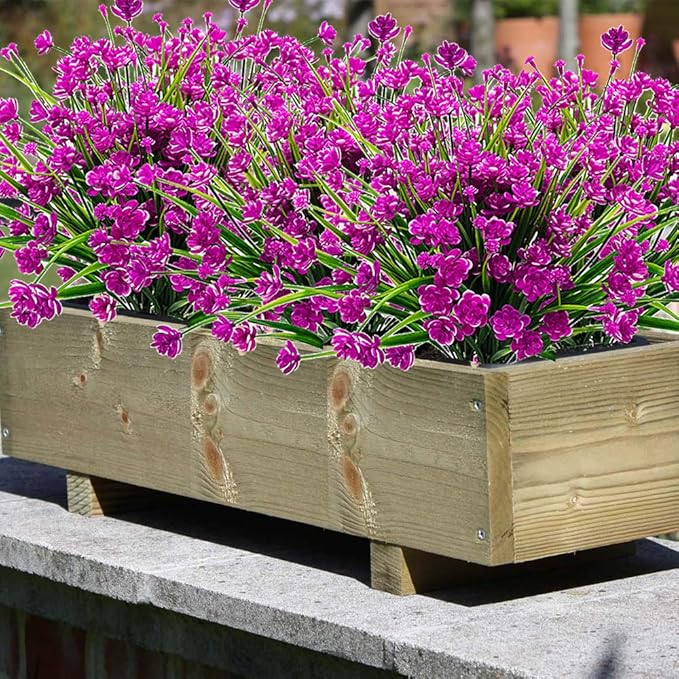 10 Bundles Artificial Flowers Outdoor UV Resistant Fake Plants Indoor Outside - Image 3
