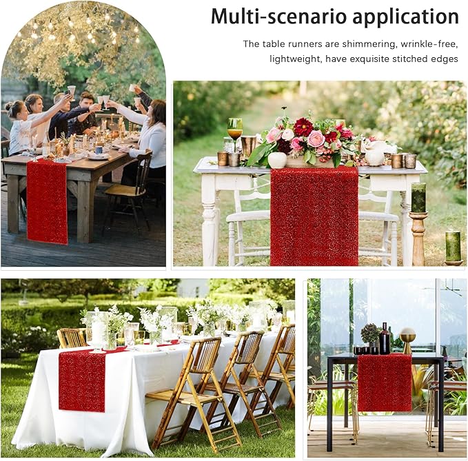 2 Packs 12 x 72 inches Sequin Table Runner - Image 6