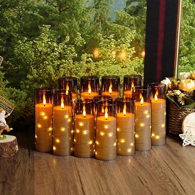 Flameless Candles with Embedded Star String - Image 2
