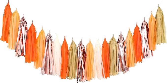 Fonder Mols Tissue Paper Tassel Garlands DIY Kit, Tassel Banner, Thanksgiving by FonderMols