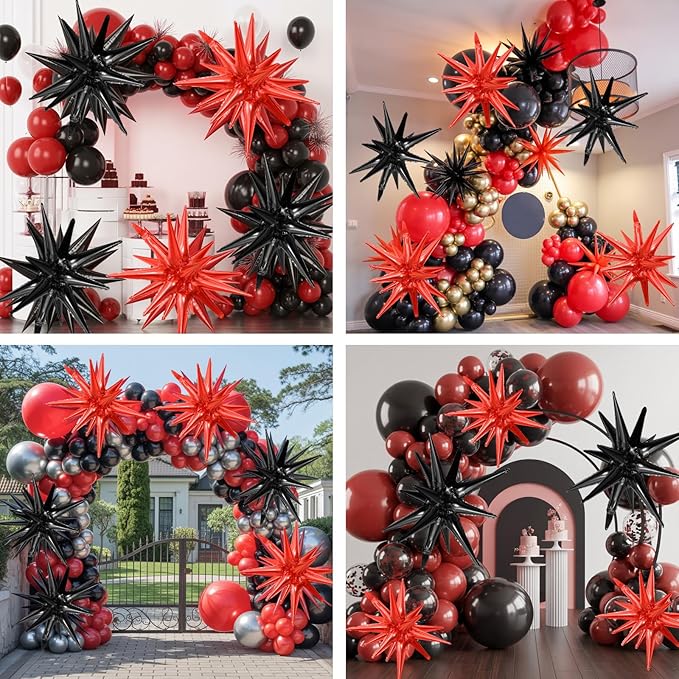 Black Red Star Balloons - Image 7