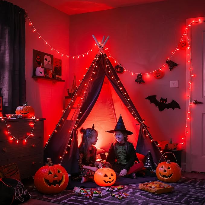 JMEXSUSS 600 LED Red Halloween Lights Outdoor Indoor, 168Ft Red Christmas - Image 4