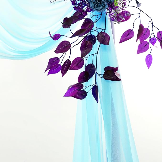 VDS Pack of 4 Panel Wedding Arch Draping Fabric Sheer Chiffon Fabric Drapery - Image 5