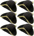6 Pack Pirate Tricorn Hats Black Buccaneer Hat by SGBETTER