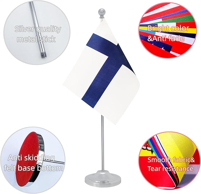 Finland Desk Flag, Finnish Table Office Flag - Image 3
