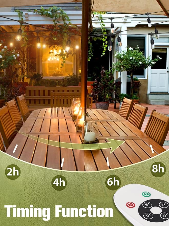 addlon 48 FT Outdoor String Lights Timer Control Commercial Grade Weatherproof - Image 2