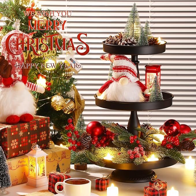 Maxdot 2 Pcs 3 Tier Cupcake Stand Holder, Round Cupcake Stand Serving Tray - Image 5