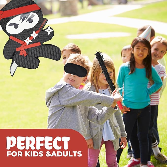 Ninja Pinatas Bundle with a Blindfold and Bat, Theme Parties - Image 6