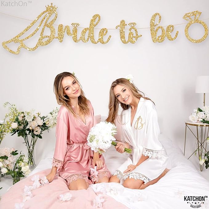 KatchOn, Glitter Bride to Be Banner Gold - Image 6