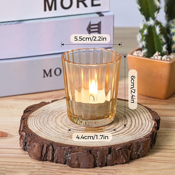 ComSaf Votive Candle Holders, Ribbed Tealight Candle Holder - Image 9