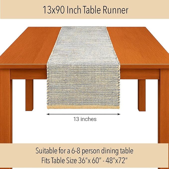 Chardin home Natural Jute Table Runner 13x90 Inch – Vintage Boho Rustic Table - Image 4