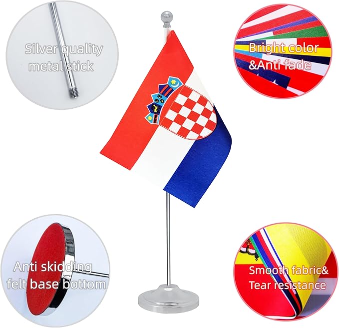 Croatia Desk Flag, Croatian Table Office Flag - Image 3