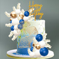 Gyufise 57Pcs Balls Cake Topper Boho Grass Cake topper Pearl Balls Acrylic by Gyufise