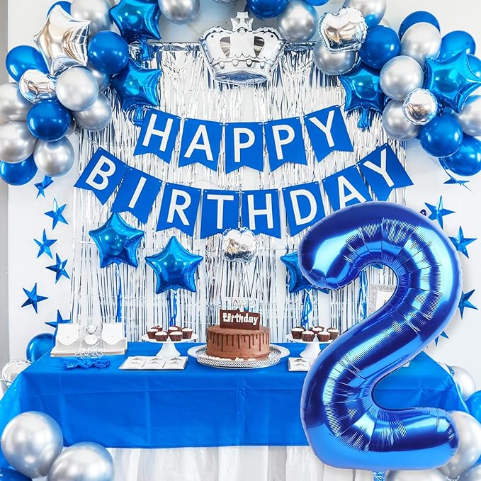 40 Inch Balloon Number 2 Navy Blue, Large Foil Dark Royal Blue Number Balloons - Image 5