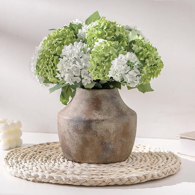 Mitt&Ditt Ceramic Flower Vase, 5.3 inch Pottery Farmhouse Rustic Vase, by MittDitt