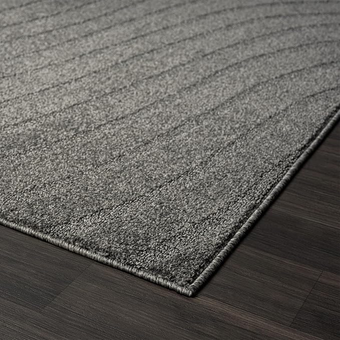LUXE WEAVERS Modern Geometric Wave Anthracite 5x7 Area Rug - Image 6