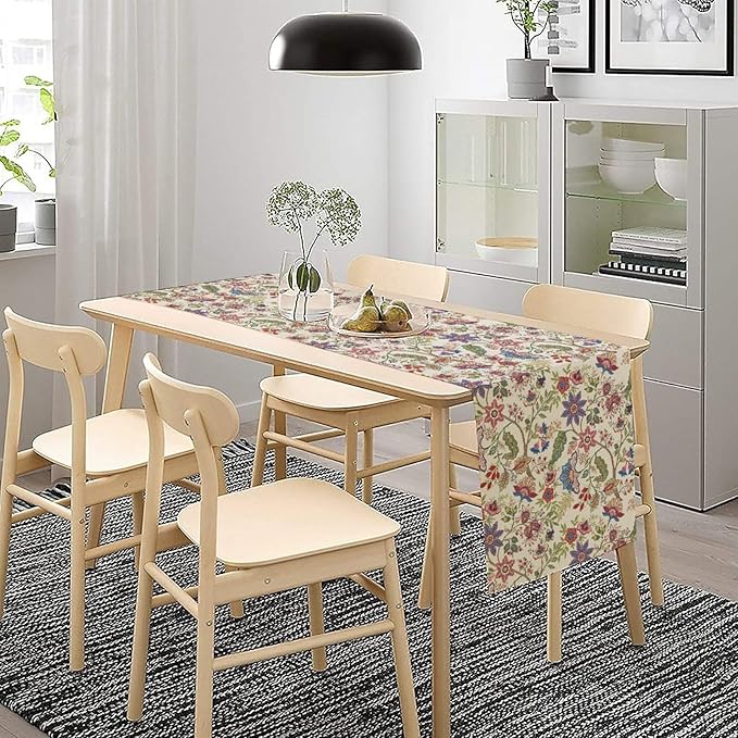Spring Floral Table Runner, Boho Floral Pattern Natural Plant Table Decoration - Image 7