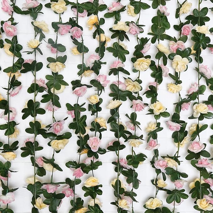 12 PCS 98.4 FT Artificial Flower Garland Rose Garland - Image 5