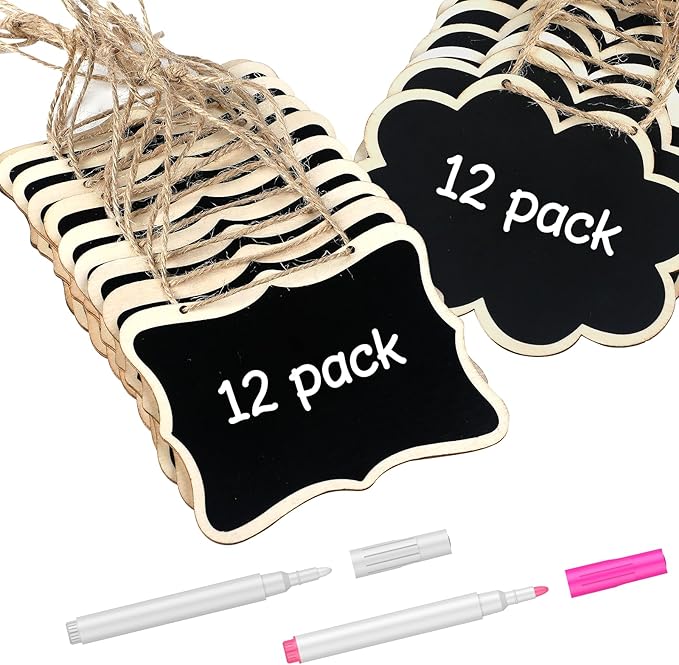 Uniclife 24 Pack Mini Chalkboard Signs by UnicLife