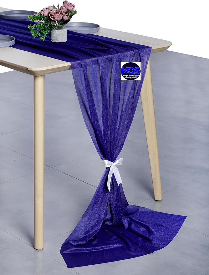 MDS 2 Pack 10ft Chiffon Table Runner 29 x 120 Inches Sheer Wedding Runner - Image 3