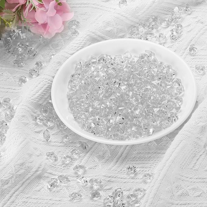 uxcell 1000pcs Fake Ice Rocks, Dazzling Clear Resin Crushed Ice Sparkling Fake - Image 4