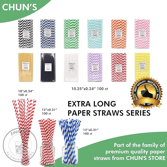 18 Inch Extra Long Paper Drinking Straws - Image 7