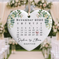 Love Signal Married Calendar Ceramic Ornament, Mr Mrs 2025 Ornaments Custom by LoveSignal