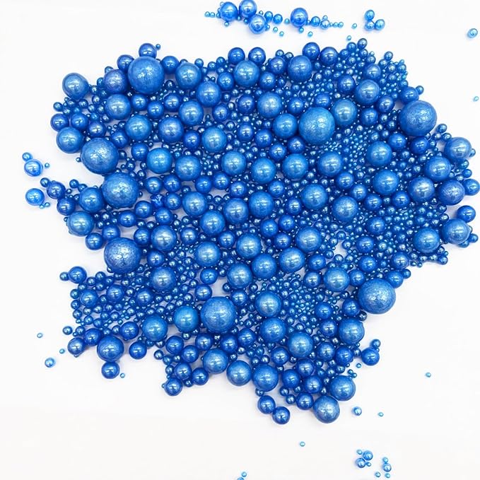 Edible Royal Blue Pearl Sugar Sprinkles Candy Baking Edible Cake Decorations - Image 2