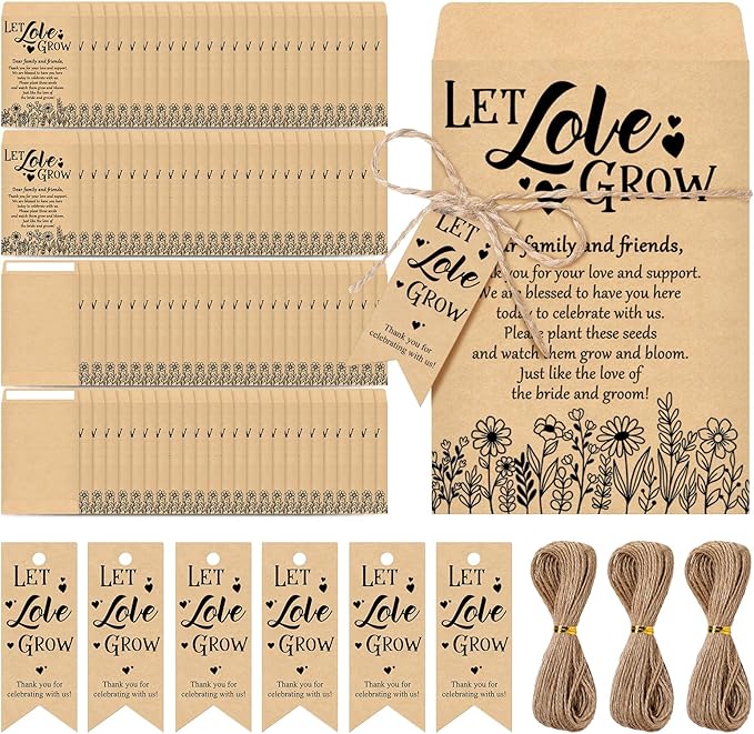 150 Sets Let Love Grow Wedding Favors by Noveread