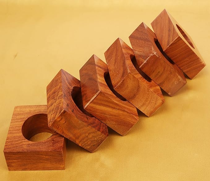 Finely Handcrafted Natural Wood Square Shape Large Size Party Dining Table - Image 7
