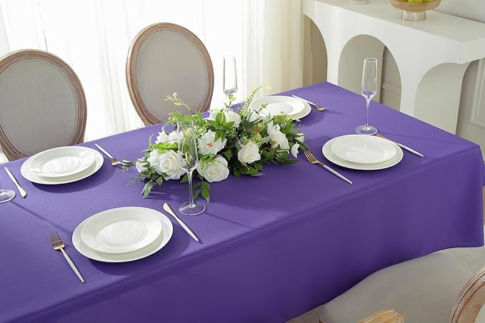 Craft And Party Rectangle Tablecloth, 70 x 108 Inch Purple Tablecloth, - Image 4